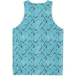 Hockey Stick And Puck Pattern Print Men's Tank Top