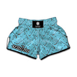 Hockey Stick And Puck Pattern Print Muay Thai Boxing Shorts