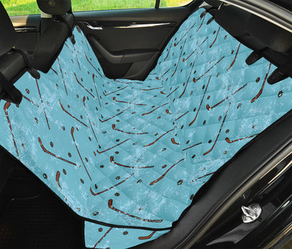 Hockey Stick And Puck Pattern Print Pet Car Back Seat Cover