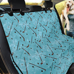 Hockey Stick And Puck Pattern Print Pet Car Back Seat Cover