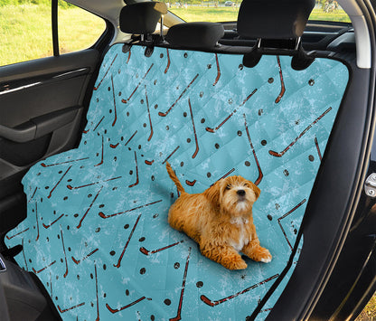 Hockey Stick And Puck Pattern Print Pet Car Back Seat Cover