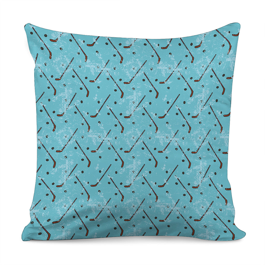 Hockey Stick And Puck Pattern Print Pillow Cover