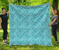 Hockey Stick And Puck Pattern Print Quilt