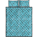 Hockey Stick And Puck Pattern Print Quilt Bed Set