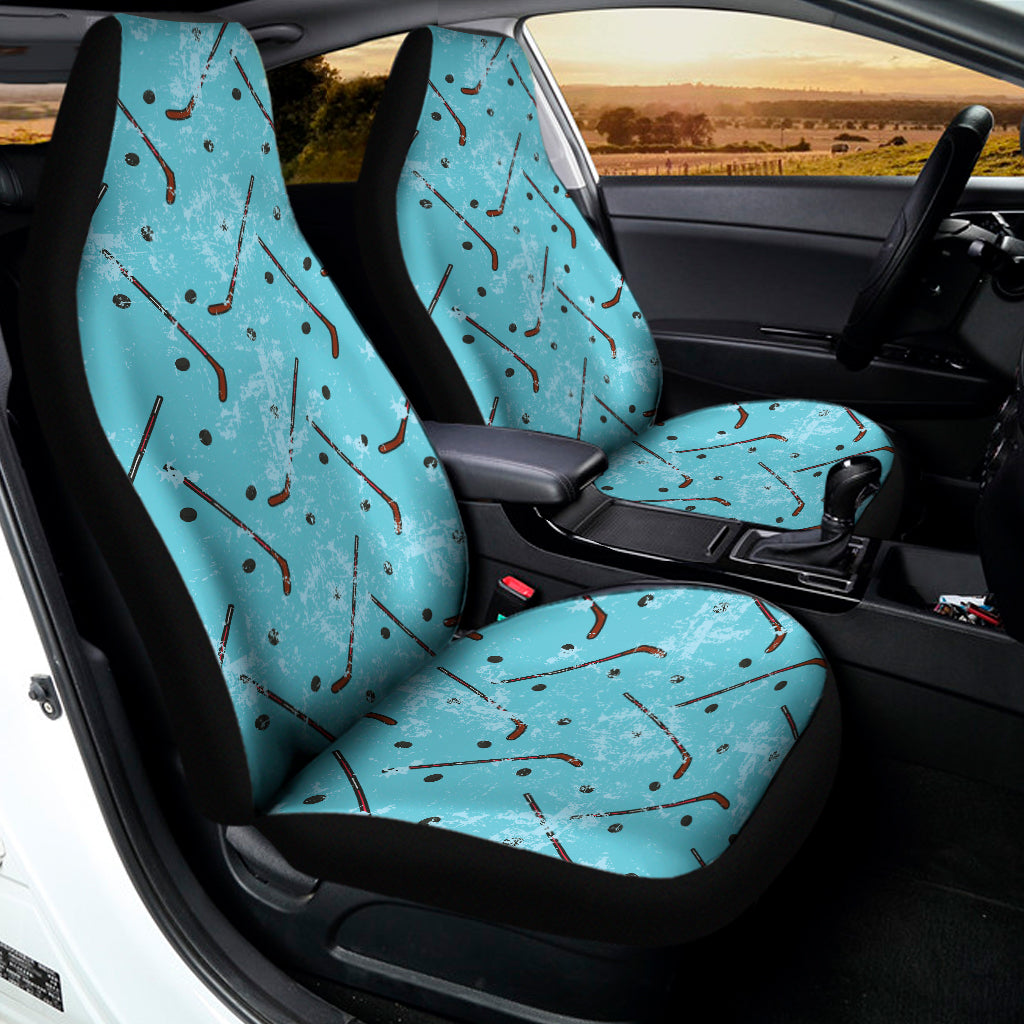 Hockey Stick And Puck Pattern Print Universal Fit Car Seat Covers