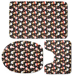 Holiday Snowman Pattern Print 3 Piece Bath Mat Set
