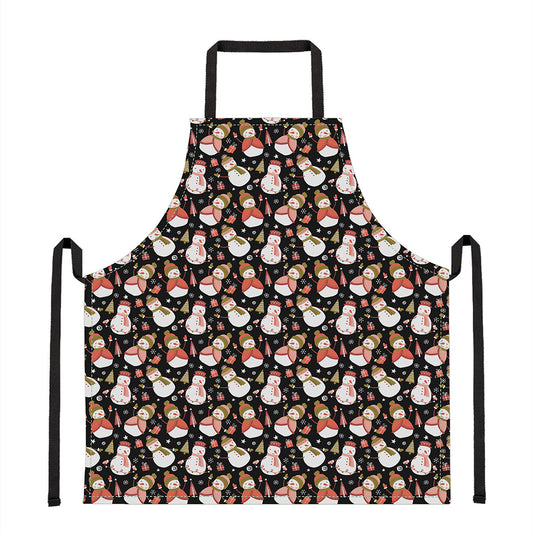 Holiday Snowman Pattern Print Apron