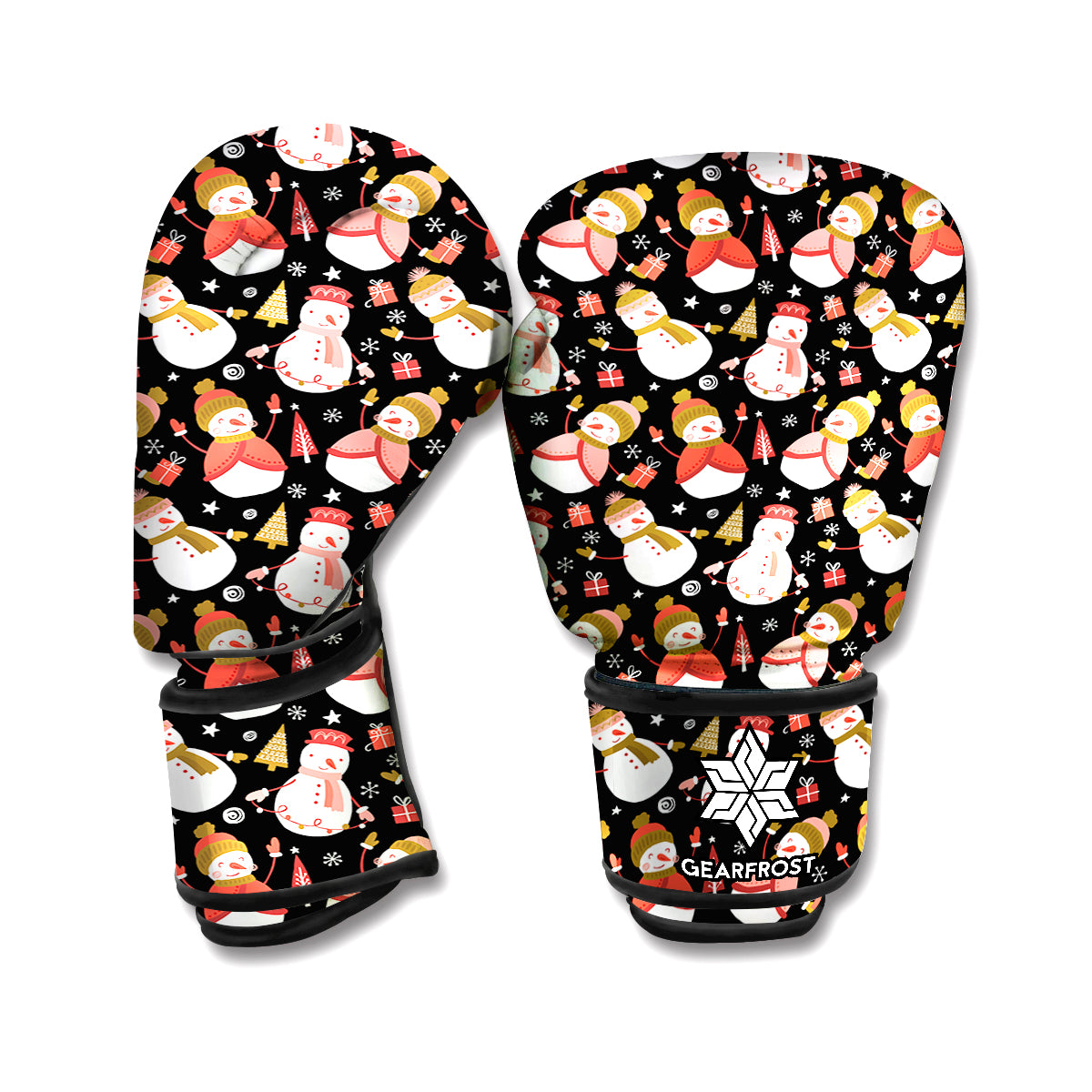 Holiday Snowman Pattern Print Boxing Gloves