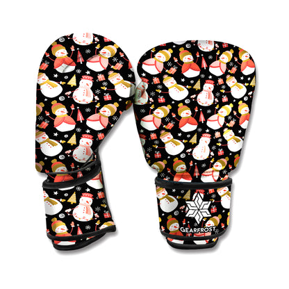 Holiday Snowman Pattern Print Boxing Gloves