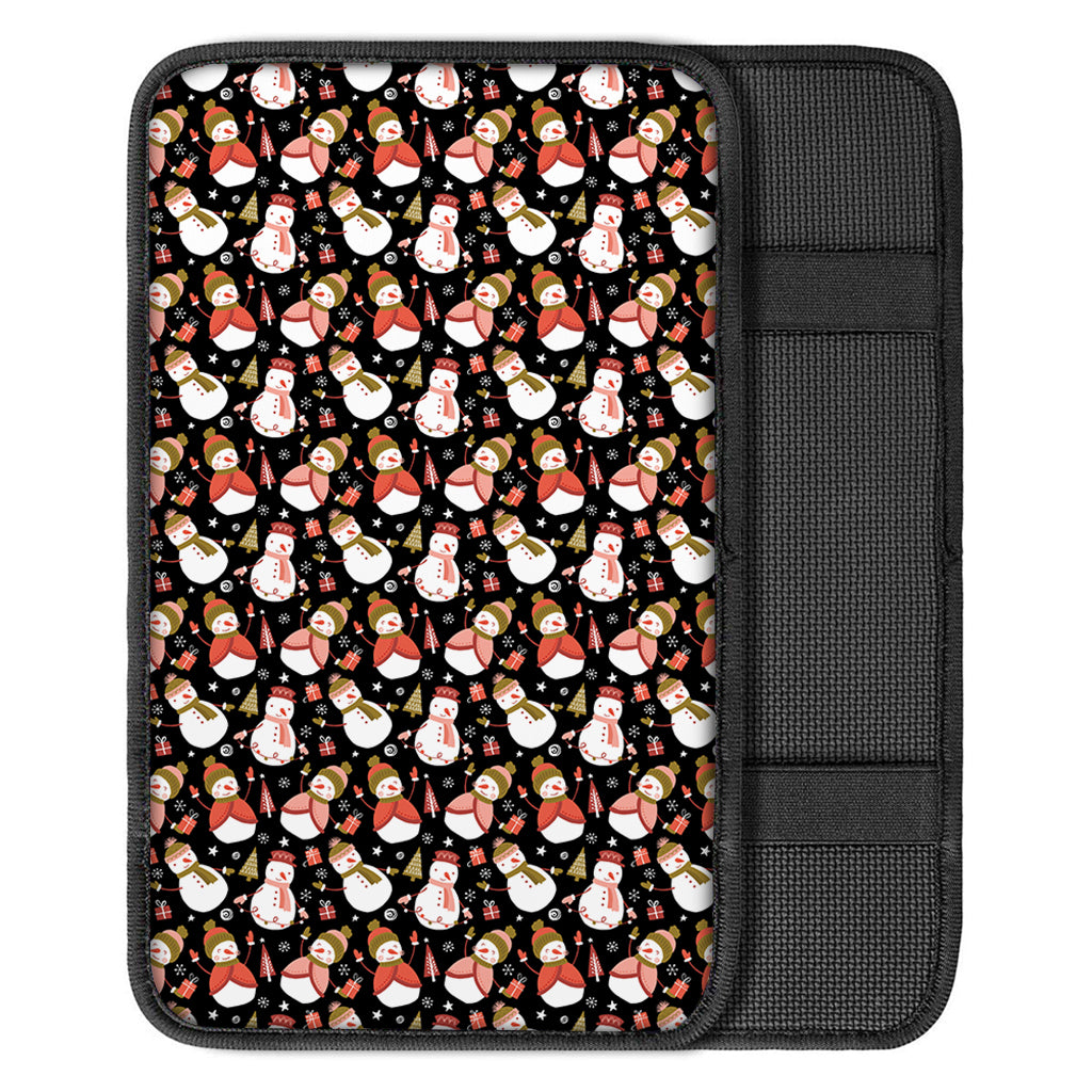 Holiday Snowman Pattern Print Car Center Console Cover
