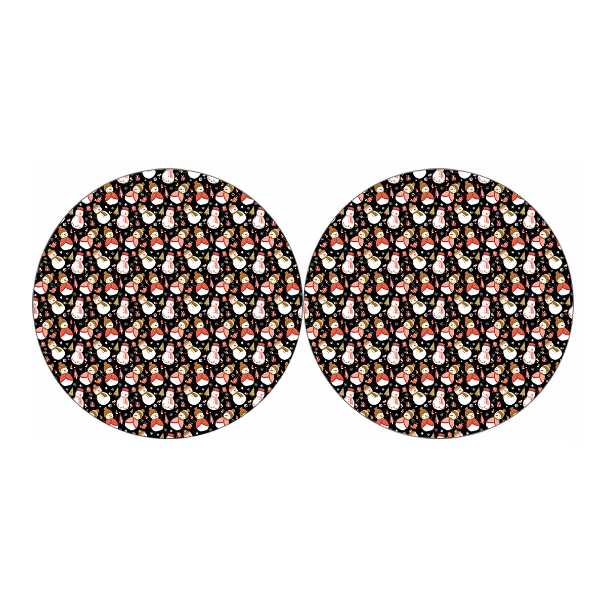 Holiday Snowman Pattern Print Car Coasters