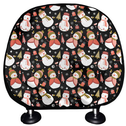 Holiday Snowman Pattern Print Car Headrest Covers