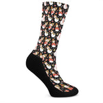 Holiday Snowman Pattern Print Crew Socks