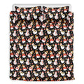 Holiday Snowman Pattern Print Duvet Cover Bedding Set