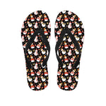 Holiday Snowman Pattern Print Flip Flops
