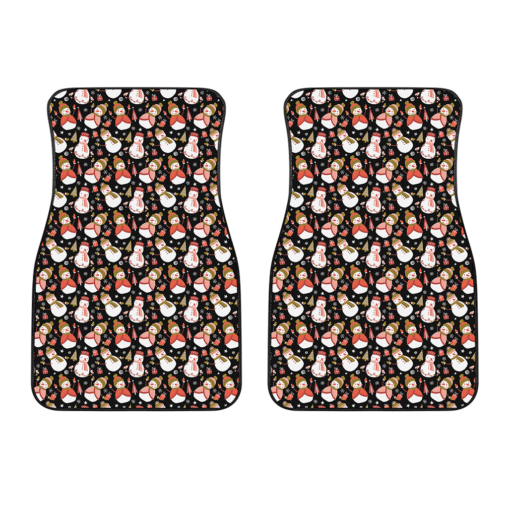 Holiday Snowman Pattern Print Front Car Floor Mats