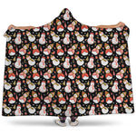 Holiday Snowman Pattern Print Hooded Blanket