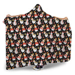 Holiday Snowman Pattern Print Hooded Blanket