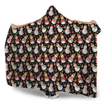 Holiday Snowman Pattern Print Hooded Blanket