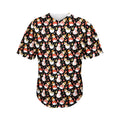 Holiday Snowman Pattern Print Men's Baseball Jersey