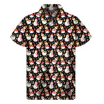 Holiday Snowman Pattern Print Men's Short Sleeve Shirt