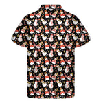 Holiday Snowman Pattern Print Men's Short Sleeve Shirt