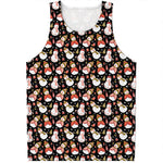 Holiday Snowman Pattern Print Men's Tank Top