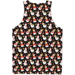 Holiday Snowman Pattern Print Men's Tank Top