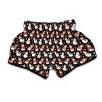 Holiday Snowman Pattern Print Muay Thai Boxing Shorts