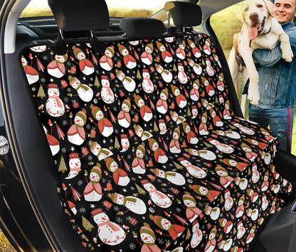 Holiday Snowman Pattern Print Pet Car Back Seat Cover