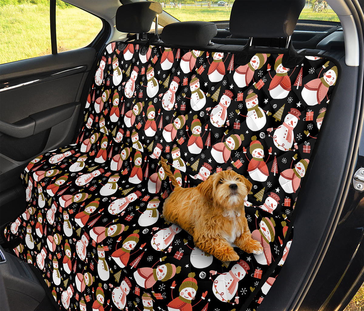 Holiday Snowman Pattern Print Pet Car Back Seat Cover