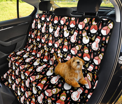 Holiday Snowman Pattern Print Pet Car Back Seat Cover