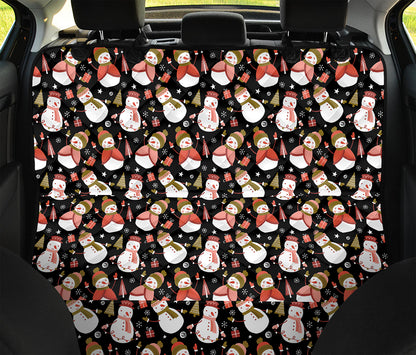 Holiday Snowman Pattern Print Pet Car Back Seat Cover