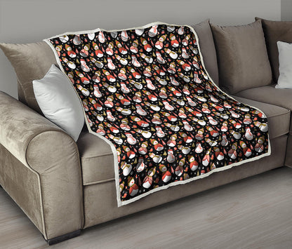 Holiday Snowman Pattern Print Quilt