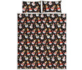 Holiday Snowman Pattern Print Quilt Bed Set