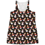 Holiday Snowman Pattern Print Women's Racerback Tank Top