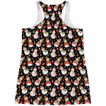 Holiday Snowman Pattern Print Women's Racerback Tank Top