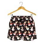 Holiday Snowman Pattern Print Women's Shorts
