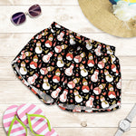 Holiday Snowman Pattern Print Women's Shorts