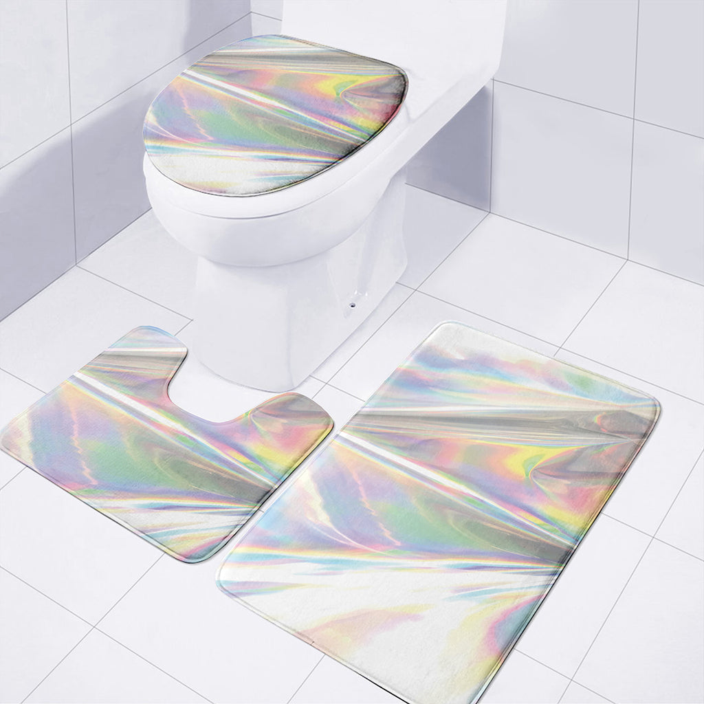Holographic Art Print 3 Piece Bath Mat Set