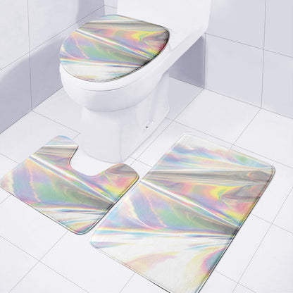 Holographic Art Print 3 Piece Bath Mat Set