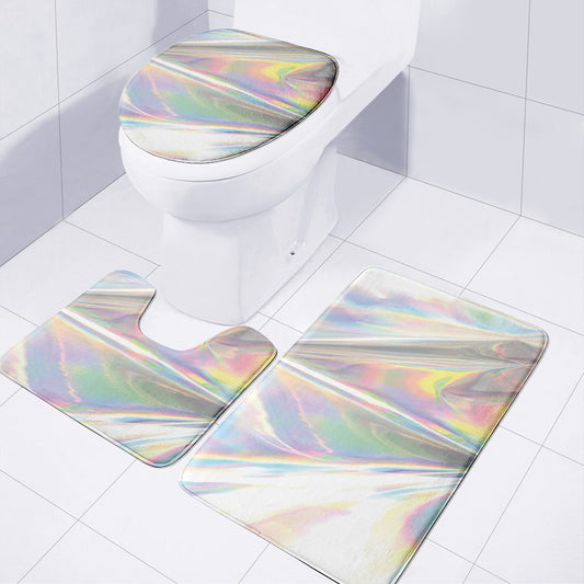 Holographic Art Print 3 Piece Bath Mat Set