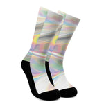 Holographic Art Print Crew Socks