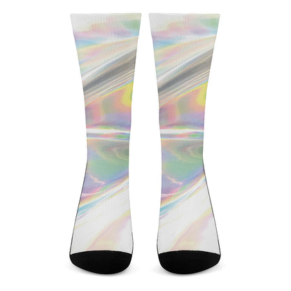 Holographic Art Print Crew Socks