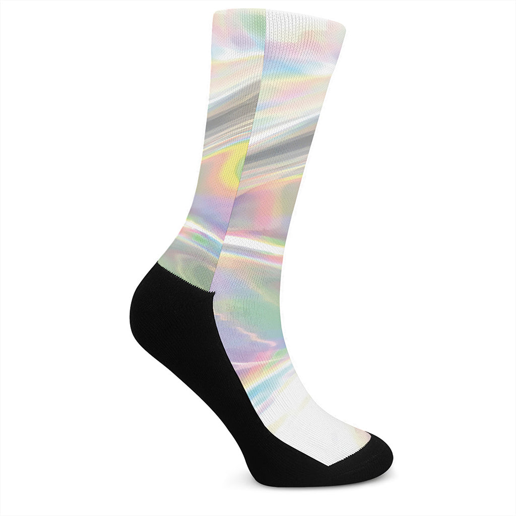 Holographic Art Print Crew Socks