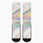 Holographic Art Print Crew Socks