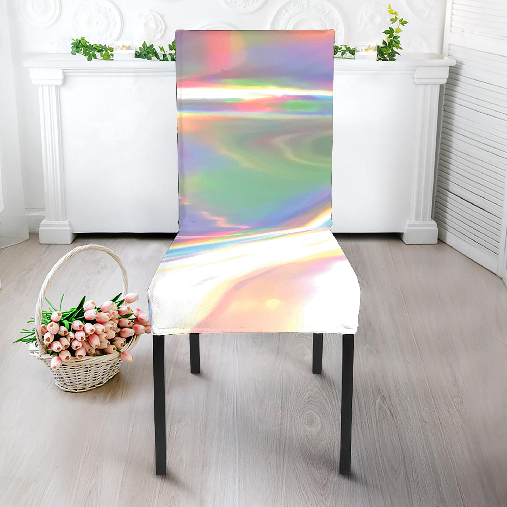 Holographic Art Print Dining Chair Slipcover
