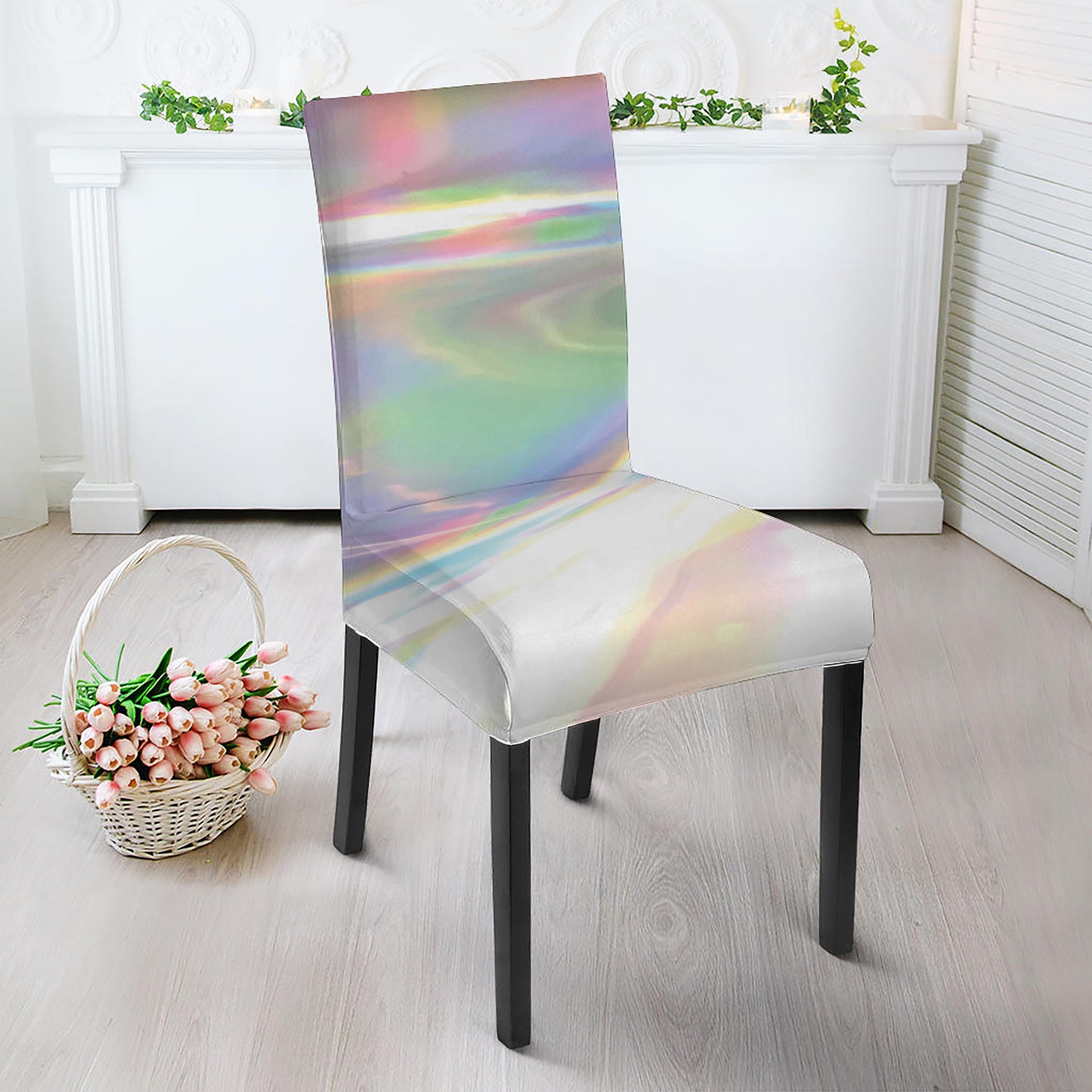 Holographic Art Print Dining Chair Slipcover