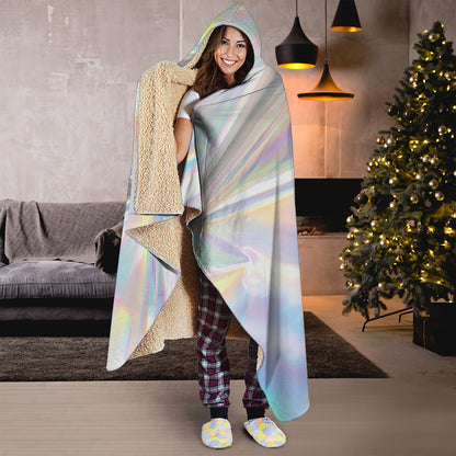 Holographic Art Print Hooded Blanket