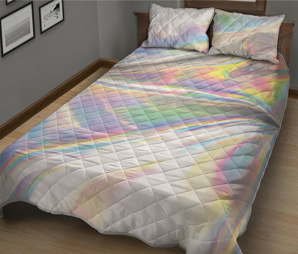 Holographic Art Print Quilt Bed Set